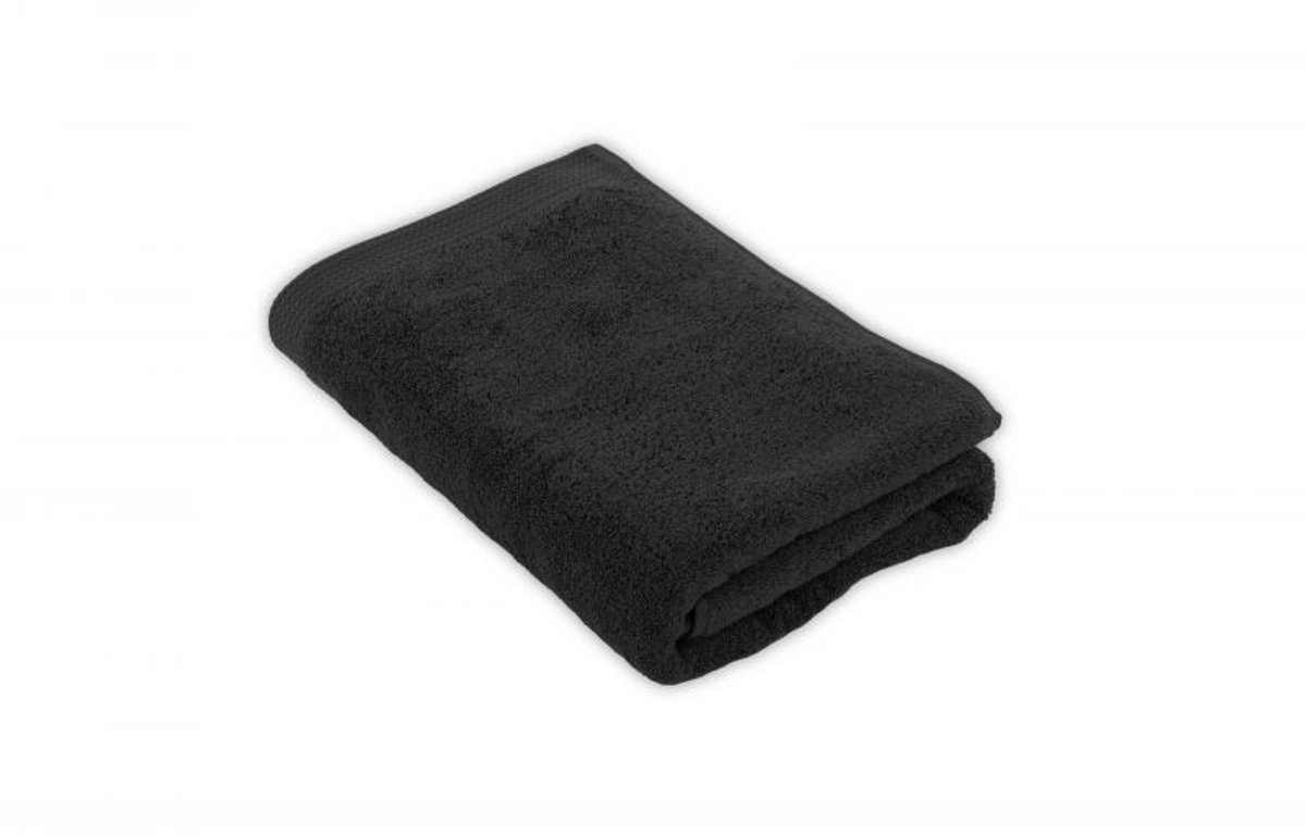 Tiseco Home Studio - Badlaken DELUX - 100% katoen - 550 g/m² - 70x140 cm, zwart