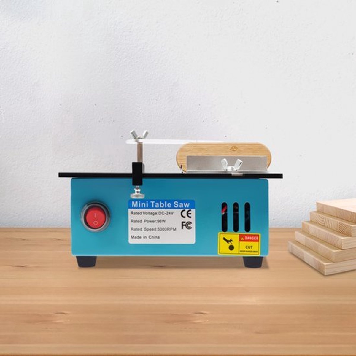Mini Tafelzaag - Verstelbare Zaaghoek 0-90° - 96 W Vermogen - Metaal Aluminium - Voor Doe-Het-Zelf - Compact Tafelblad Zaag