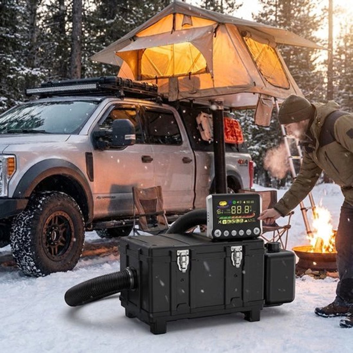 Dieselverwarming – Dieselkachel – Mobiele Verwarmer – Camperkachel – Vrachtwagenkachel – 8KW Vermogen – 5,2L Brandstoftank