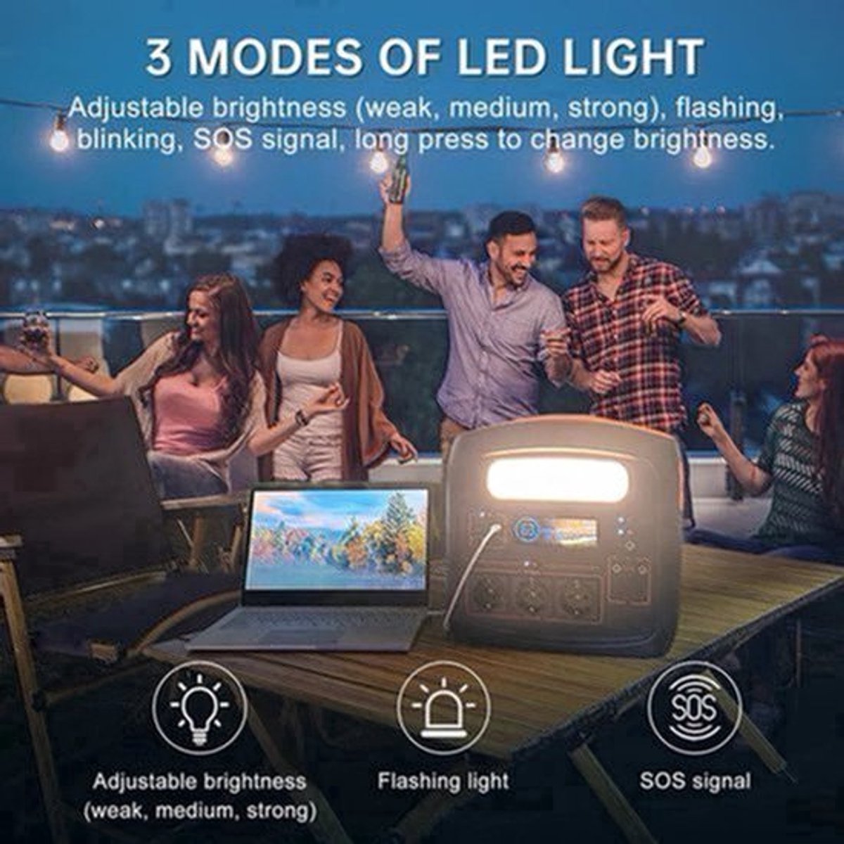 Draagbare Powerstation – Mobiele Accupack – Noodstroomvoorziening – Energiebron – 294000mAh - 1200W Continu Vermogen – Snelle Oplading