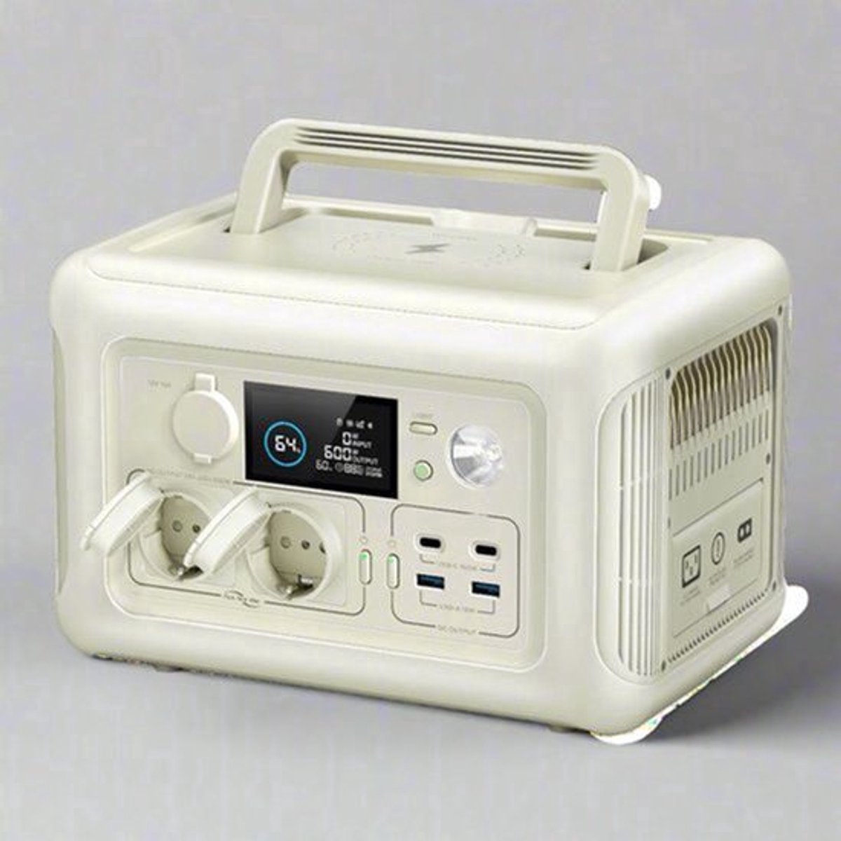 Powerstation - Stroomgenerator - Mini-Generator - Draagbare - met AC Stopcontacten - LiFePO4 Batterij - voor Thuis - Tenten - Buiten - Kamperen - 299Wh - 600W - Wit