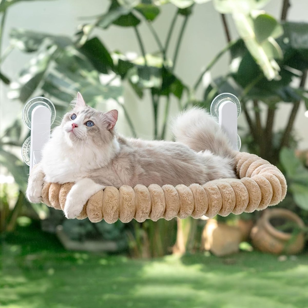 Raamhangmat voor katten - Opvouwbaar met 4 zuignappen, verwisselbare hoes, tot 18 kg, 54x30 cm, ideaal voor kattenliefhebbers