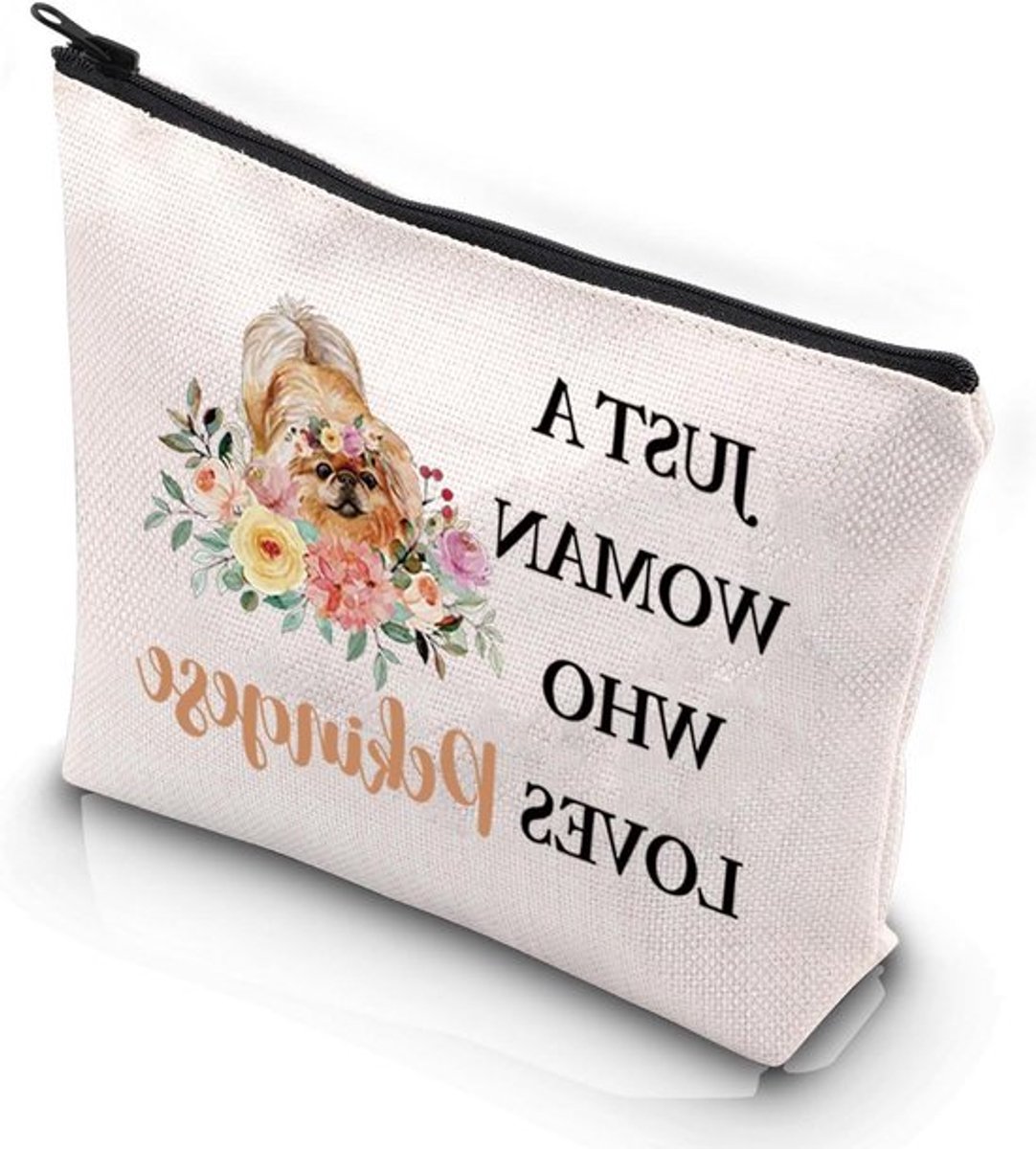 Allecto Plus - Make-up Tas voor Pekinees Liefhebber - Cosmetische Tas voor Pekinees