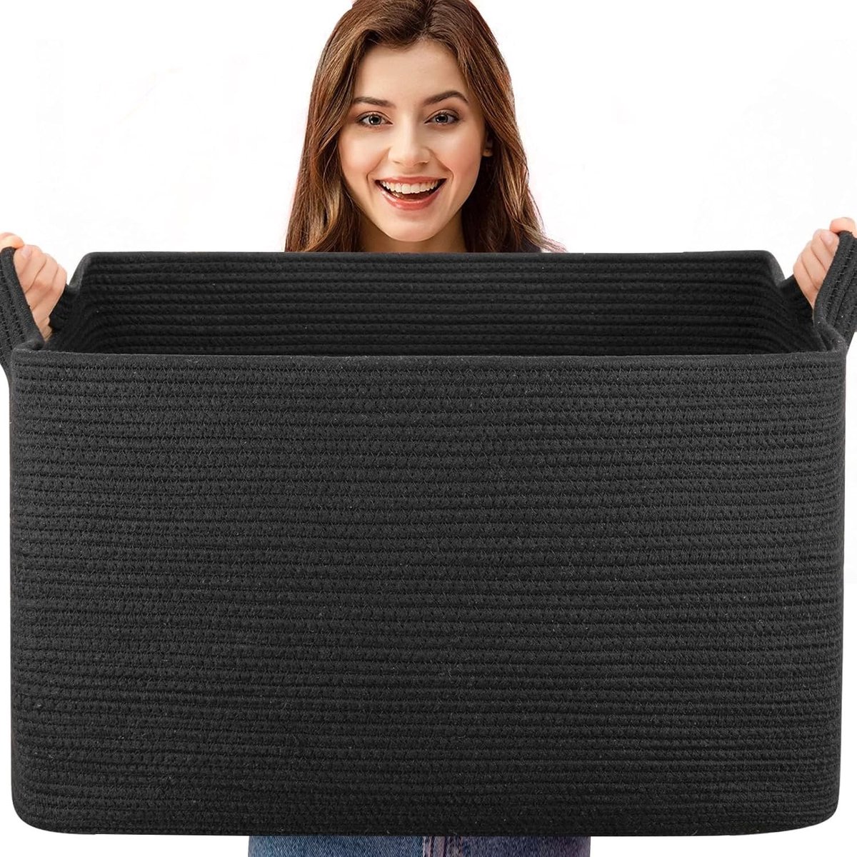 Extra Grote Vouwbare Opbergmanden van 65L met Handvatten - Stevige Organizer Box voor Speelgoed, Dekens en Seizoenskleding - Inklapbaar en Ruimtebesparend Ontwerp (55 x 38 x 30 cm)