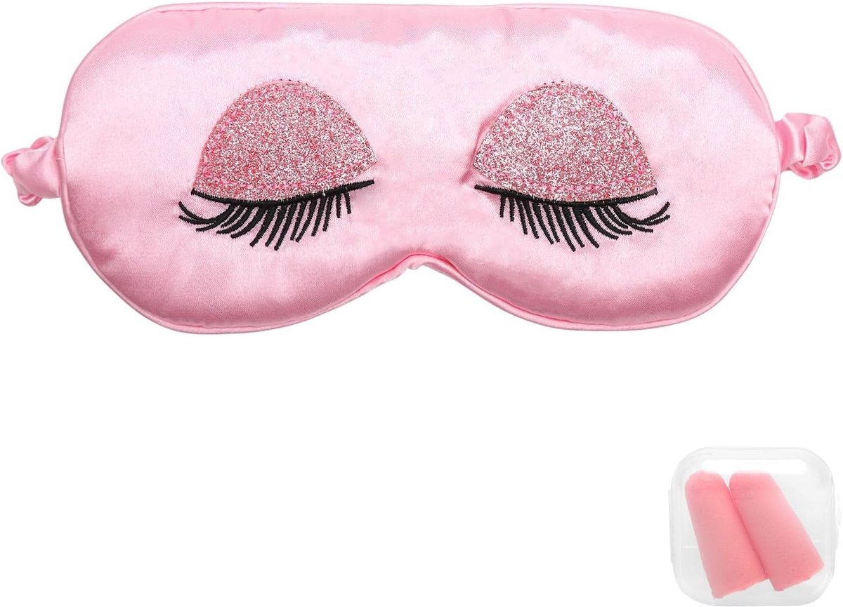 Comfortabel Slaapmasker met Oordopjes, Zwartout Oogmasker voor Ontspanning, Reizen en Thuisgebruik