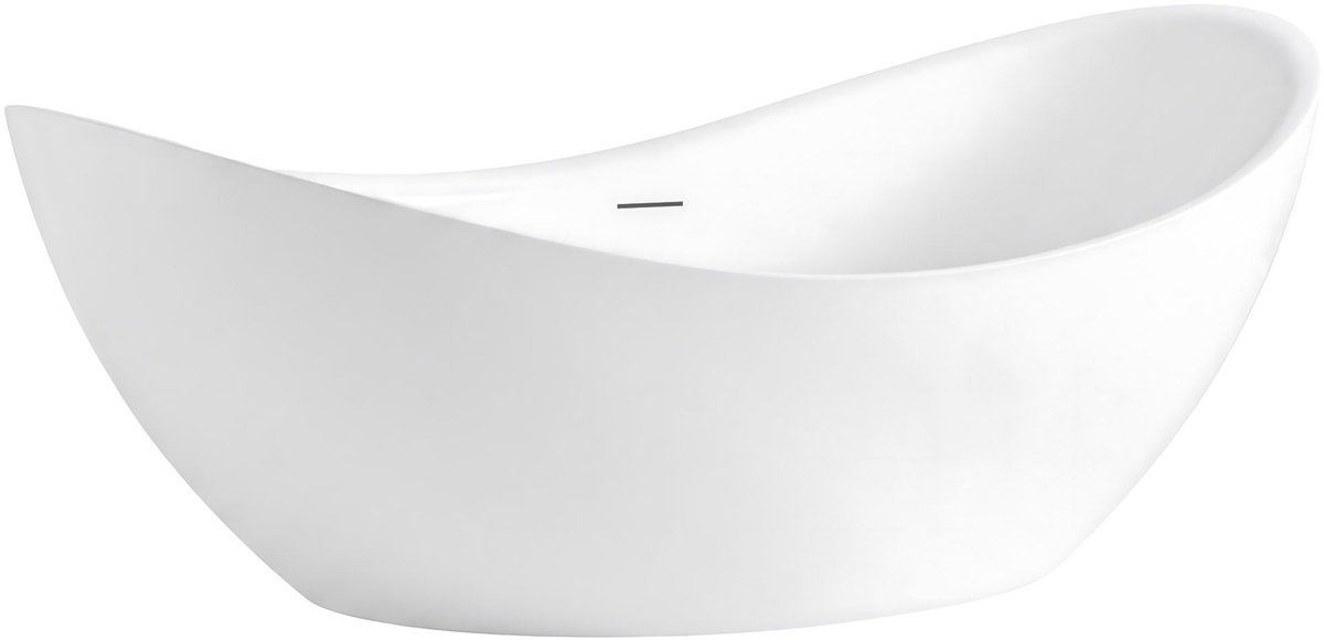 Rea - Vrijstaand Bad Maris 180 Witte stopkap - 179,5 x 89,5 x 73,5 cm