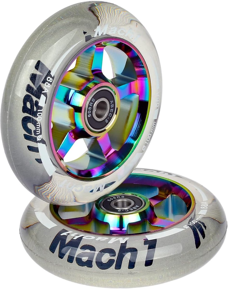 2 stuks 100x24mm Mach1 Stuntscooter aluminium wielenset inclusief kogellagers + spacers - ShopVlot