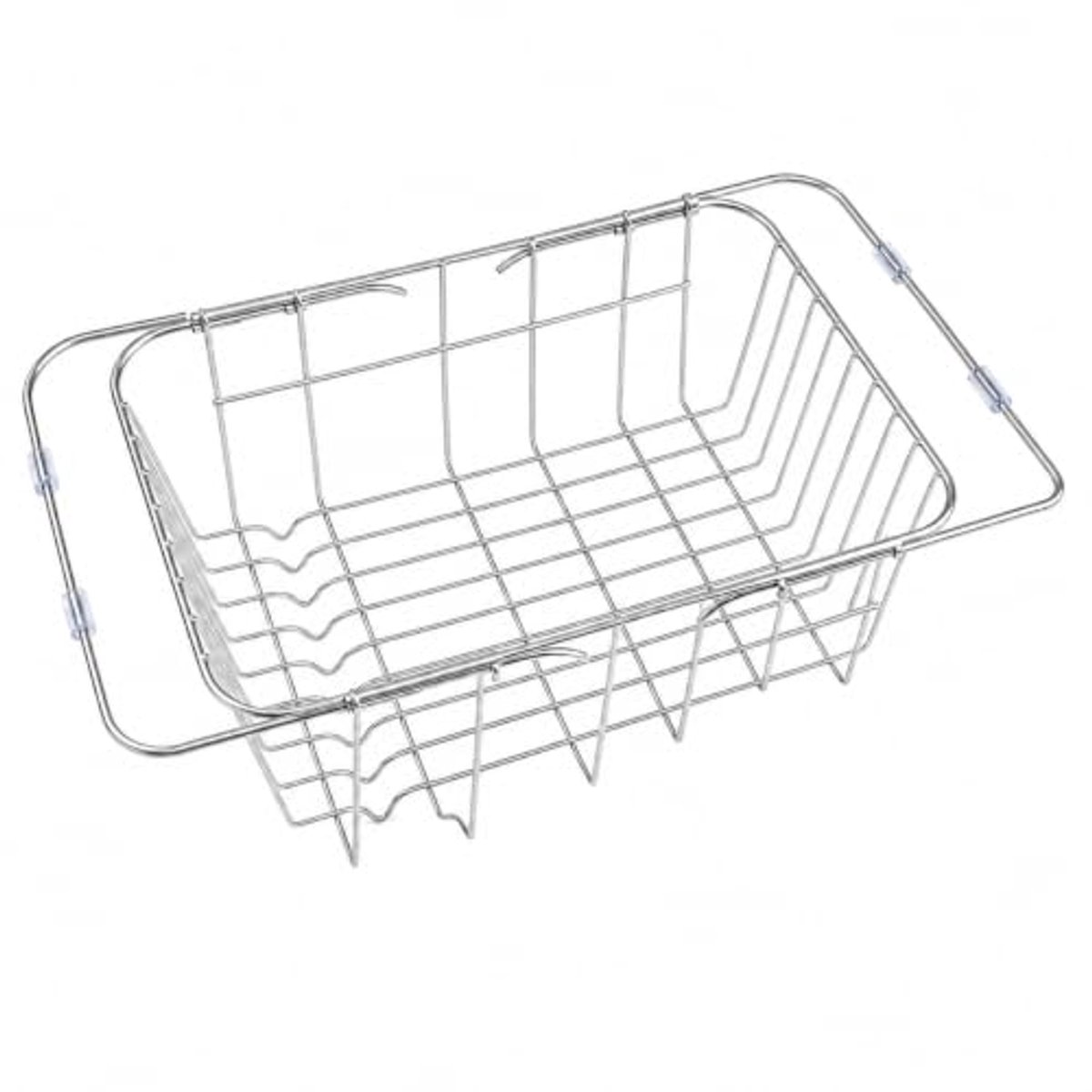1 stuk - afdruipmand voor gootsteen - Roestvrij staal materiaal - Eenzijdig uitschuifbaar - afmeting 32 x 22 cm - Opbergrek voor borden en schalen - Geschikt voor afwassen en groenten wassen in de keuken