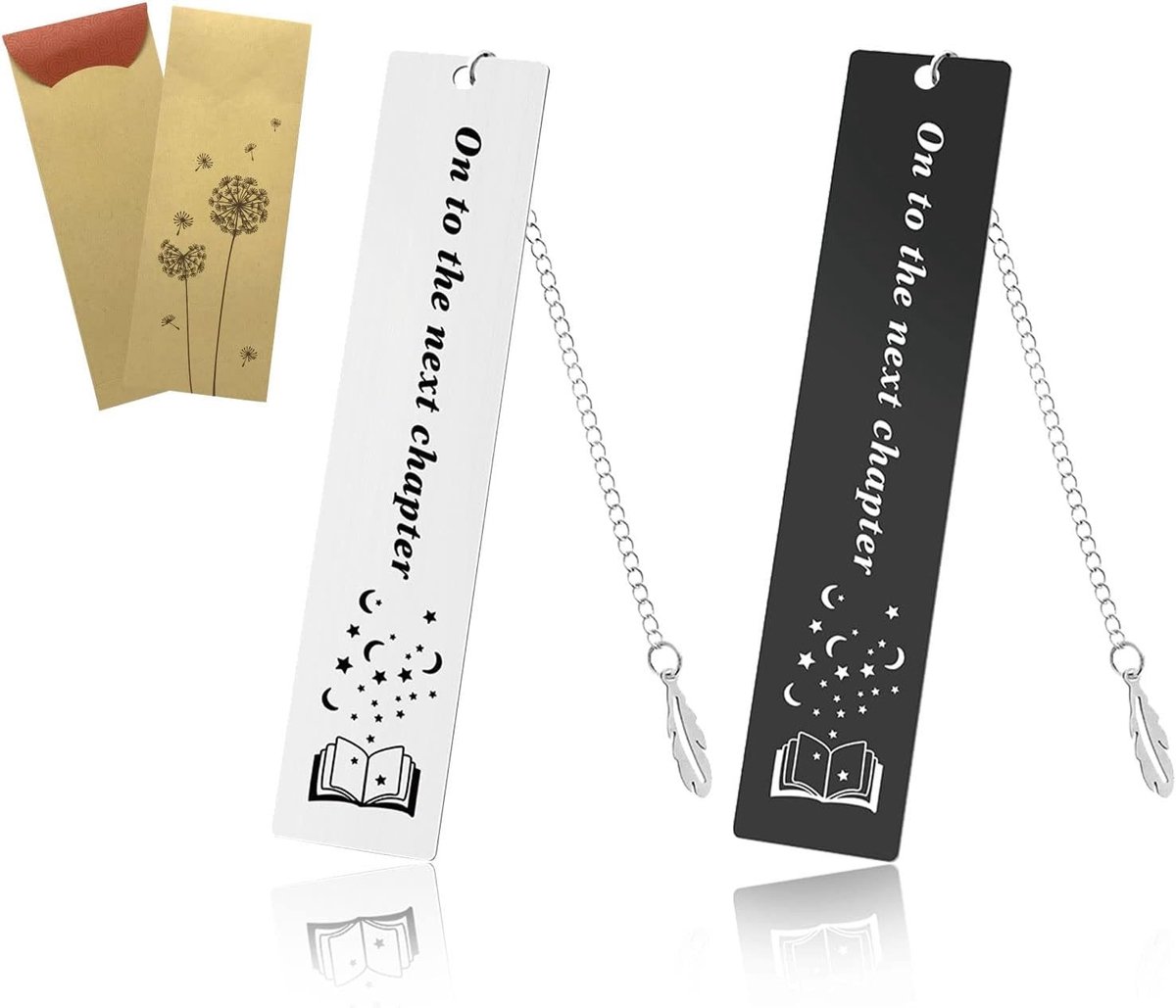 Inspirerende metalen boekenleggers voor vrouwen en mannen, 2 stuks, perfect als cadeau voor afstuderen, pensioen of huwelijksverjaardag