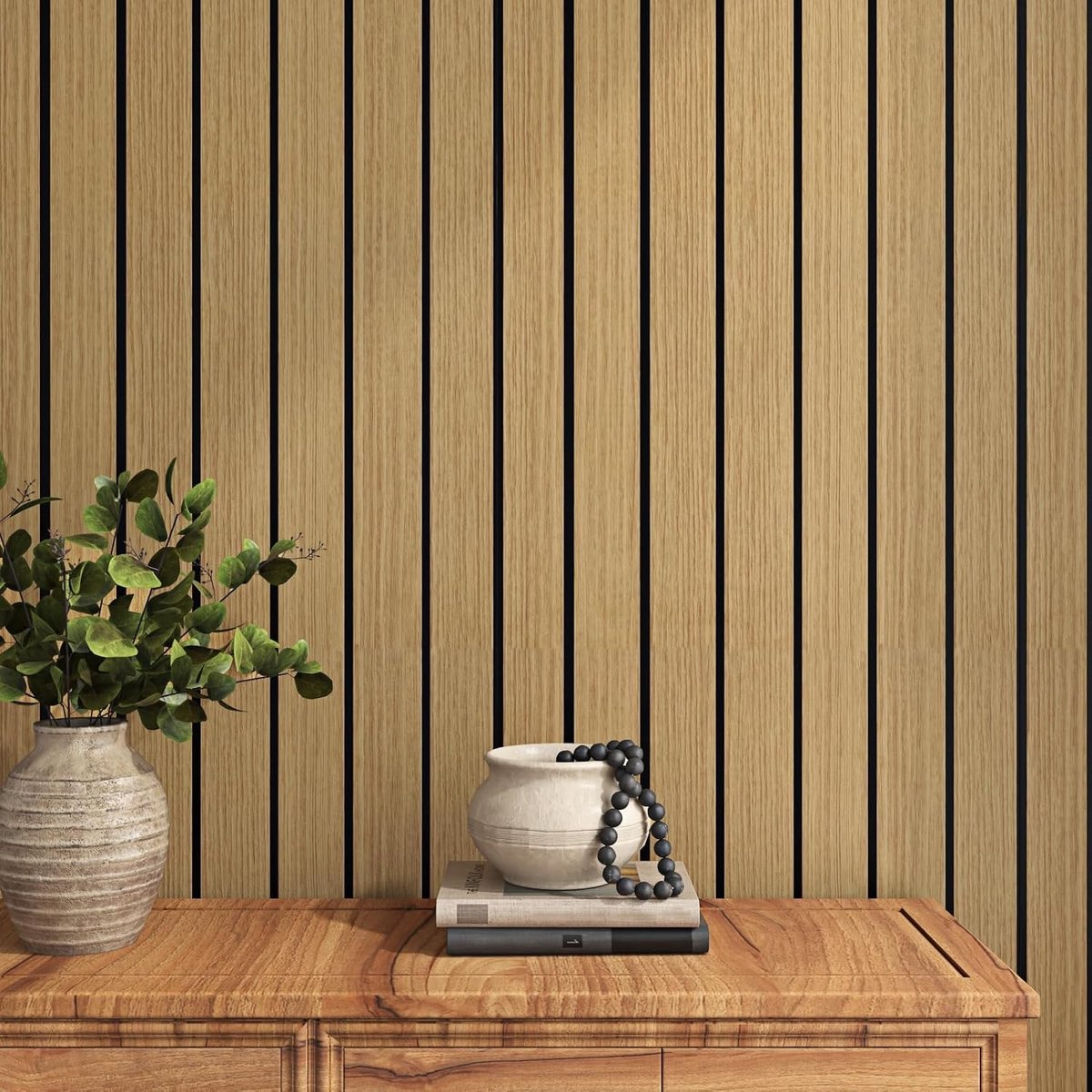 Zelfklevend vinyl wandbekleding voor badkamer en woonkamer, lichtbruin 3D-houtlook, 0,3 x 3 m, ideaal voor muurdecoratie en renovatie
