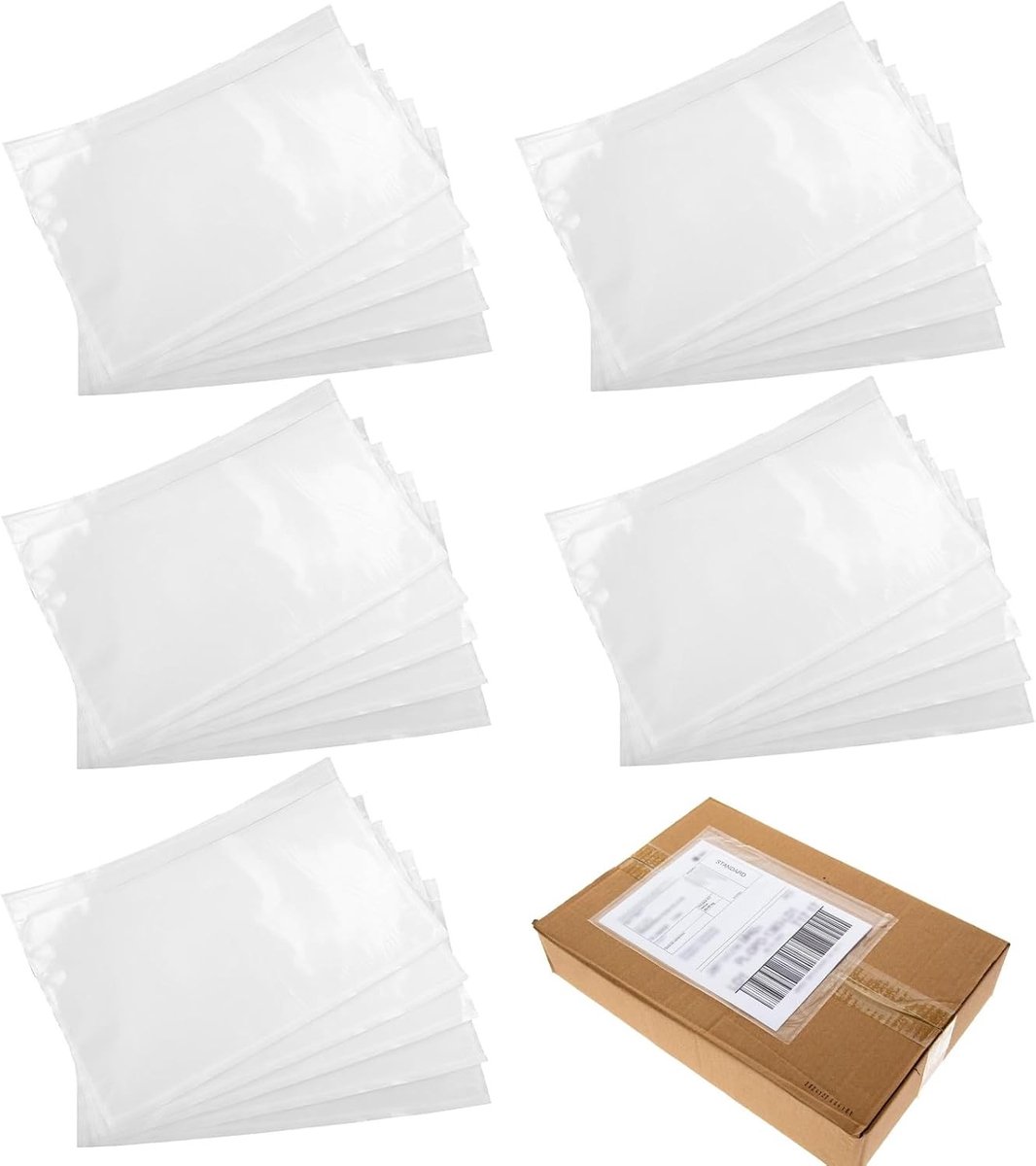 Set van 25 Zelfklevende Verzendzakken A5, Transparante Verpakkingszakken voor Documenten, Ideaal voor Verzending en Opslag
