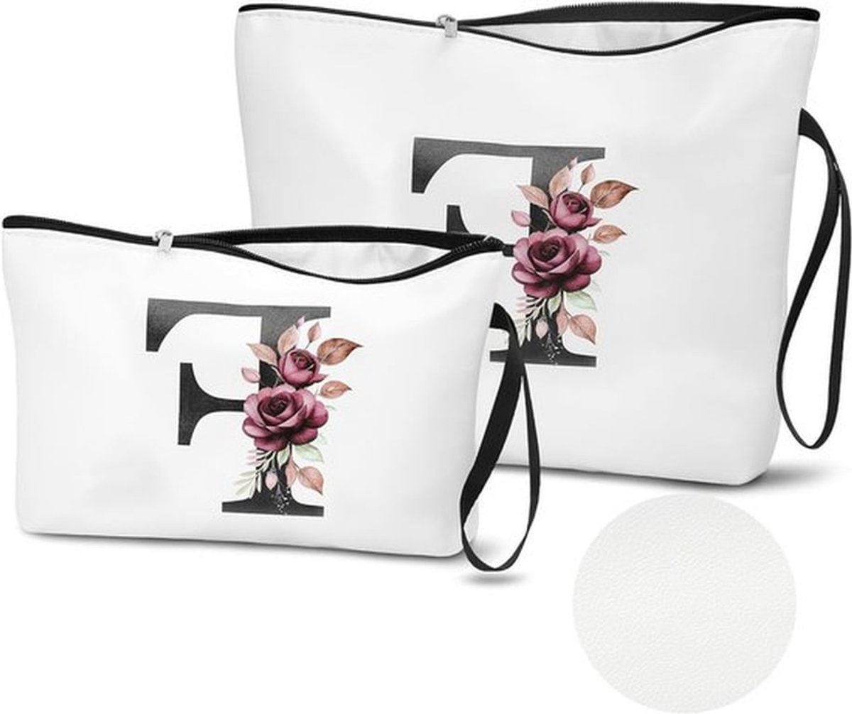 Cosmeticazakken Set van 2 - Make-up Tassen met Letters voor Vrouwen, Perfect als Verjaardagscadeau, Stijlvol en Praktisch