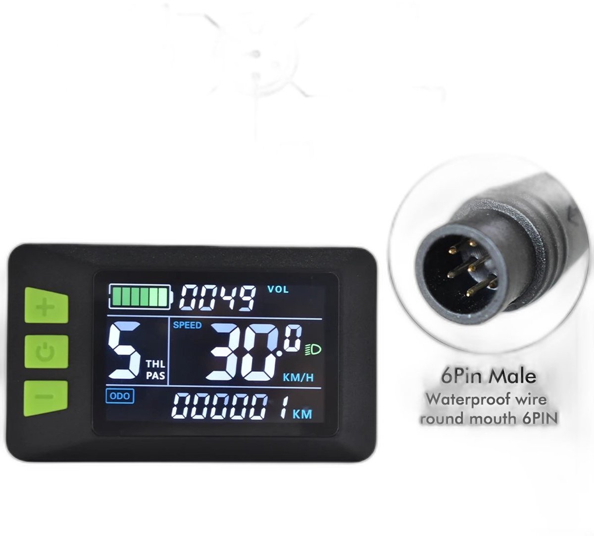 Currero Fatbike Scherm - LCD Display - Schermpje - E-Bike Accessoires - Elektrische Fiets - Dashboard - Snelheidsmeter - Kinderen & Volwassenen