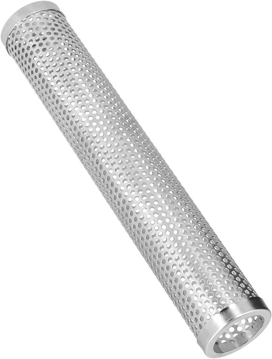 Cilindrische Rookbuis voor BBQ, Geschikt voor Houtpellets, Ideaal voor Vlees en Vis, 12 Inch Lengte