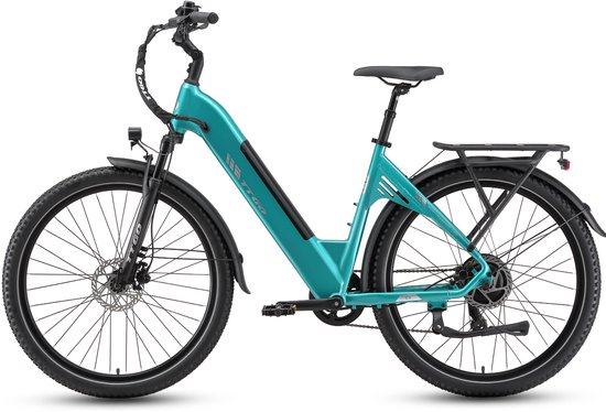 Elektrische Fiets TTGO C3 - 36V 18AH Accu - Actieradius Tot 120 Km - Aluminium Lage Instapframe - 28×2.0 Inch Wielen - Shimano 7 Versnellingen - Mechanische Schijfremmen - LCD Display - Elektrische Stadsfiets - Geel van Merkloos — afbeelding 2