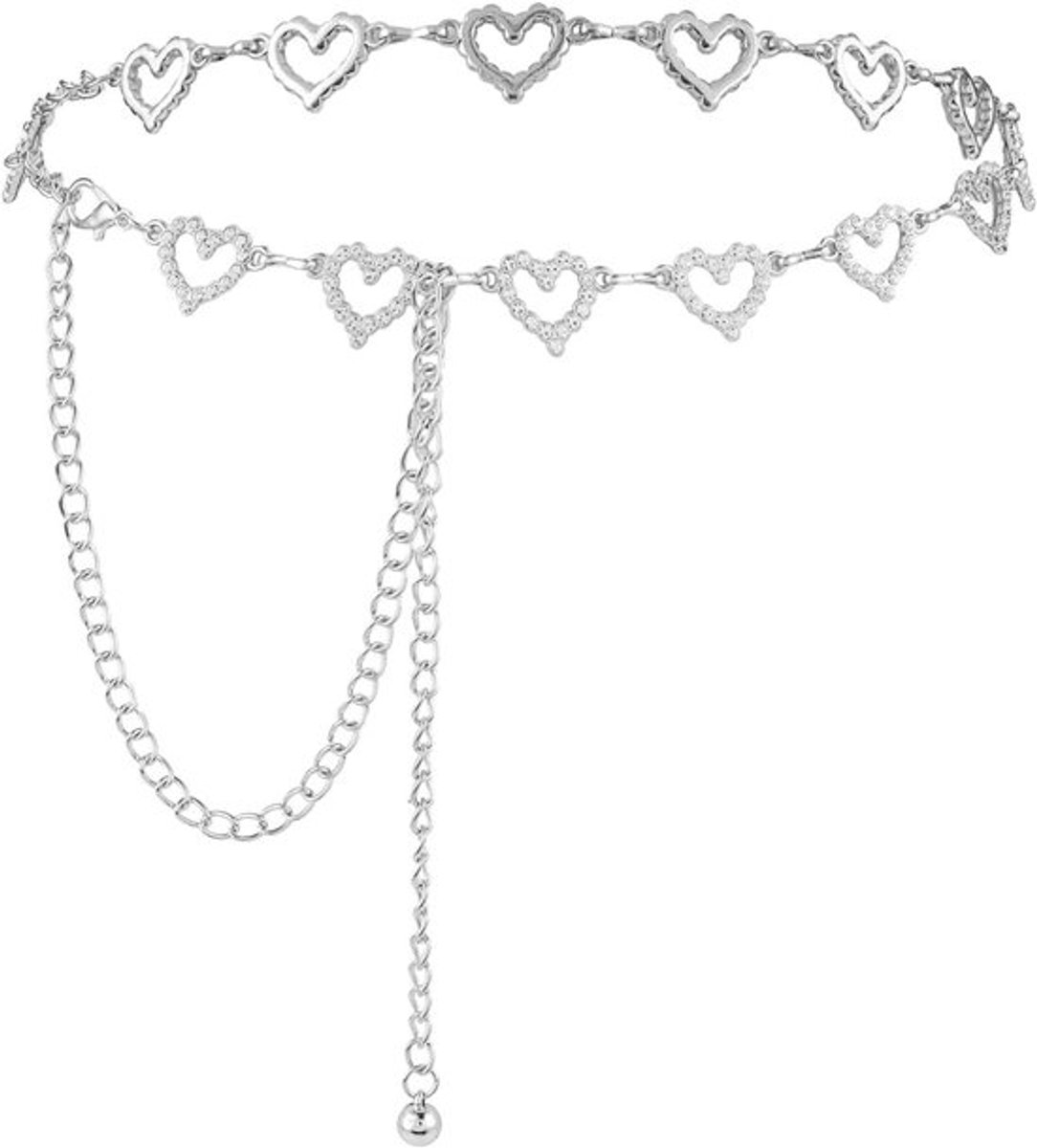 Tailleketting voor dames - Verstelbare lichaamsketting met strass voor jurk