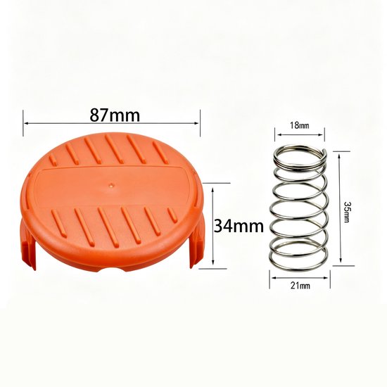 4 stuks - trimmerdop - grastrimmer dop - vervangingsdop grastrimmer - Oranje - 8,7 cm x 3,4 cm - voor AFS trimmer spoel ABS materiaal voor Black & Decker modellen zoals STC1820CM, STC1820PC, STC1820EPC,STC1840EPC, ST5530, ST1823 en GLC1823L20 — afbeelding 2