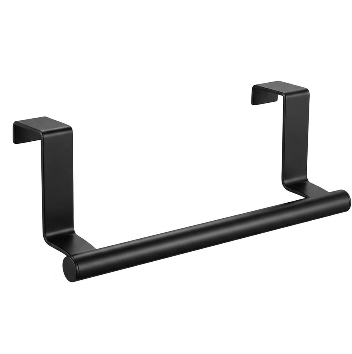 Deurhanddoekhouder & Vaatdoekhouder - RVS - Zonder boren om in te hangen - Voor keuken & badkamer - Zwart - 24 cm