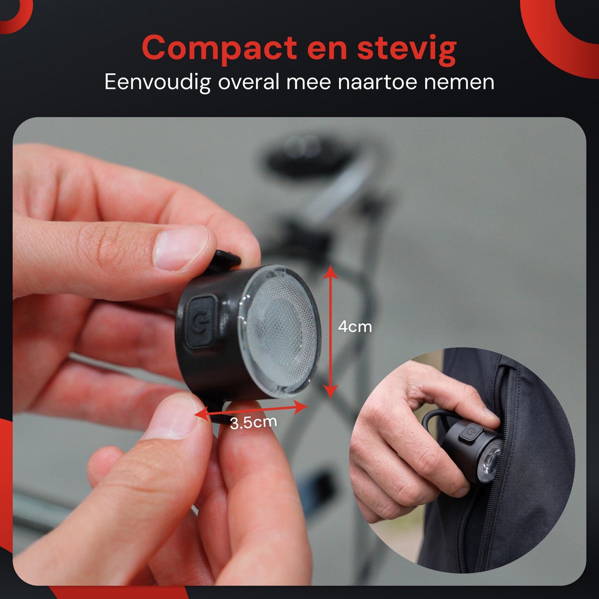 Nuvance Fietslampjes - Fietsverlichting USB Oplaadbaar - Fietslamp Rood en Wit - Voor- en Achterlicht Fiets - Waterdicht - Licht thumbnail 6