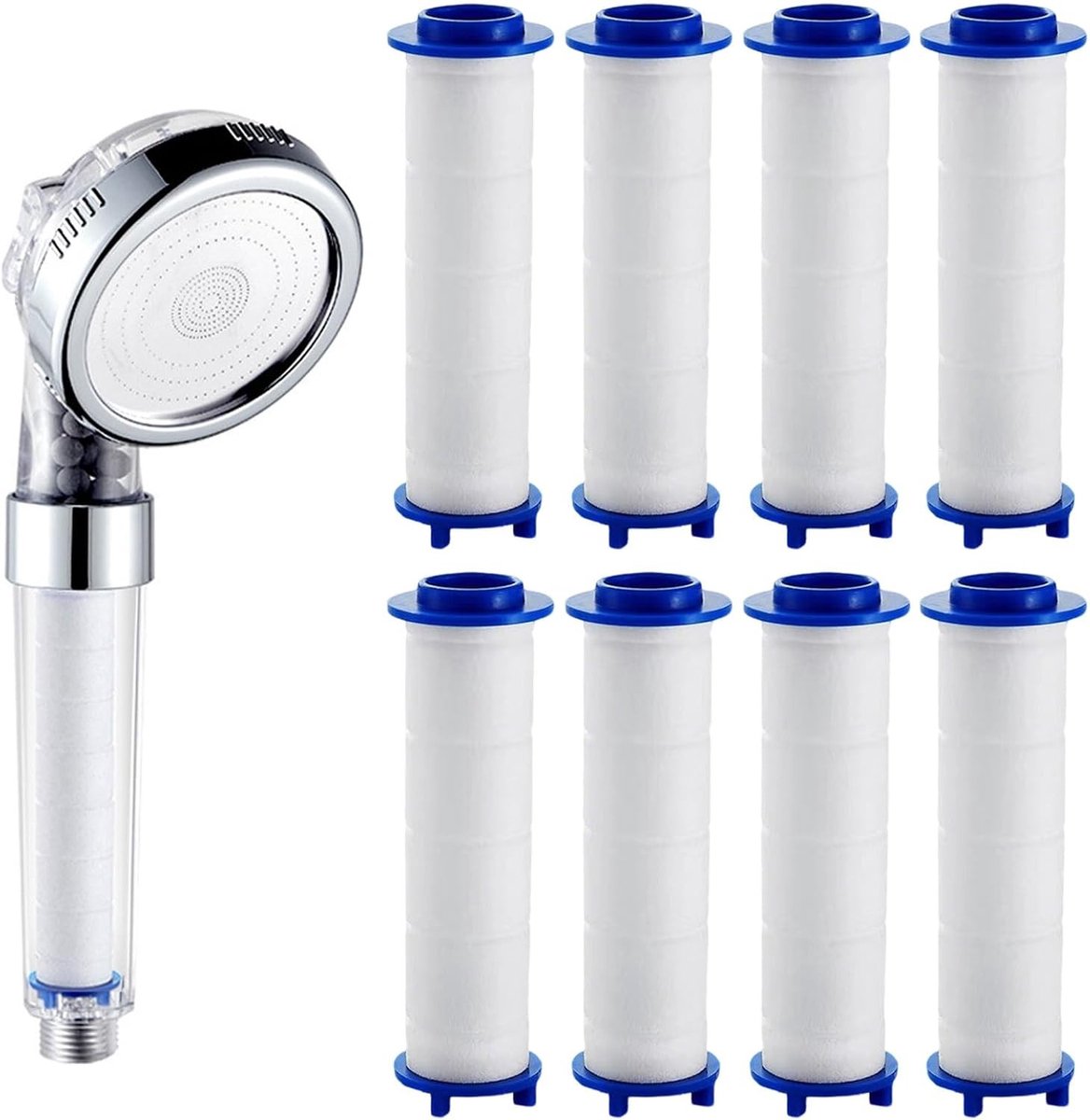 8 Stuks PP Filter voor Douchekop, 73 x 23 mm, Sediment Cartridges voor Schoon Water, Verwijdert Verontreinigingen en Verbeterde Waterkwaliteit