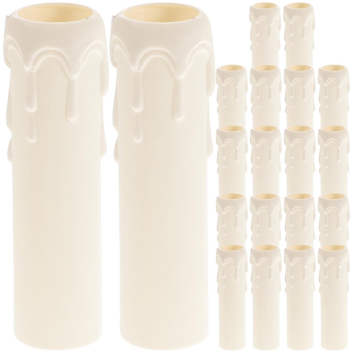 Set van 20 plastic kaarsbeschermers voor hoge kaarsen, kaarshoezen en verlichting accessoires