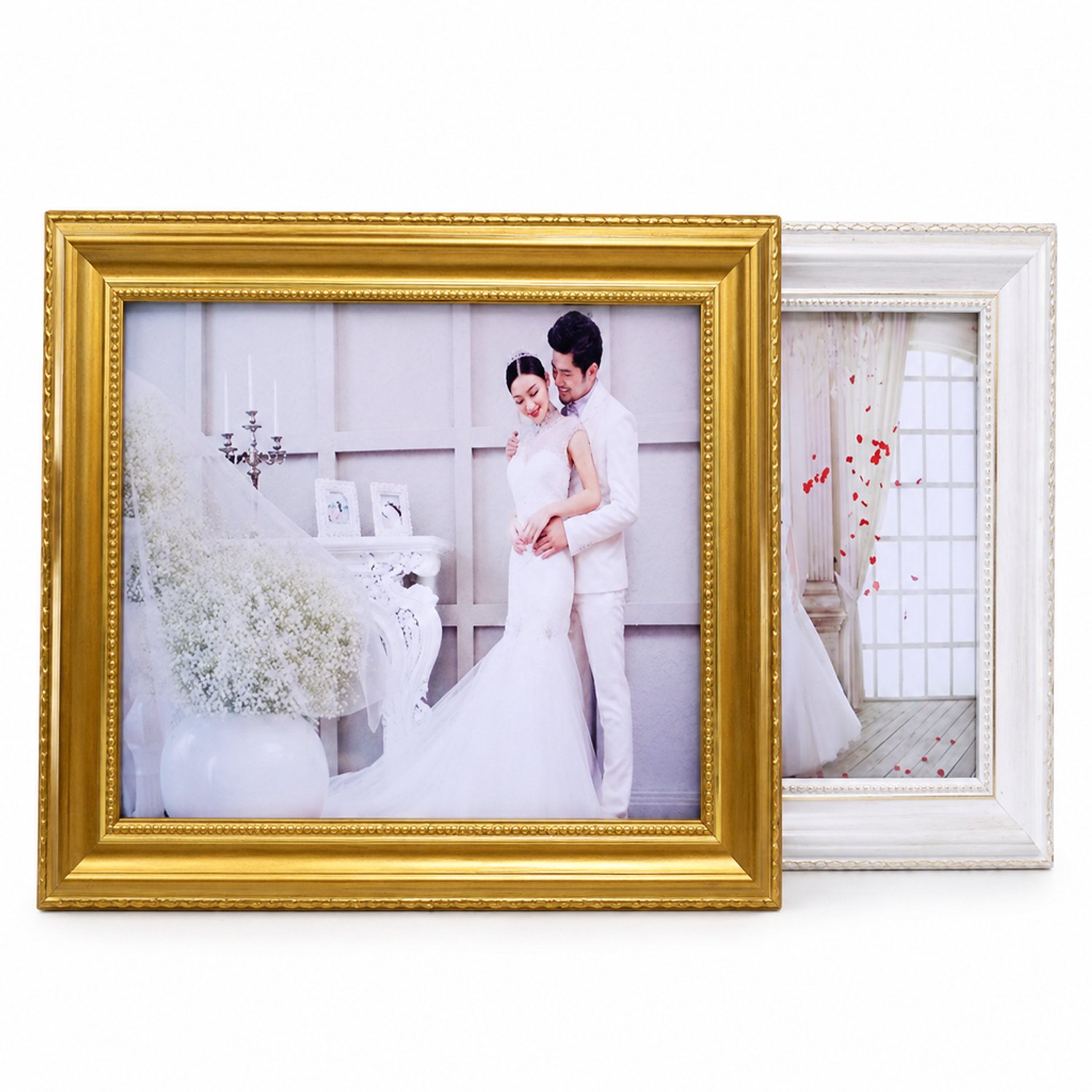 SWGOTA Goudkleurige houten A4 fotolijst tafelmodel voor één foto 21 bij 29 komma 7 cm