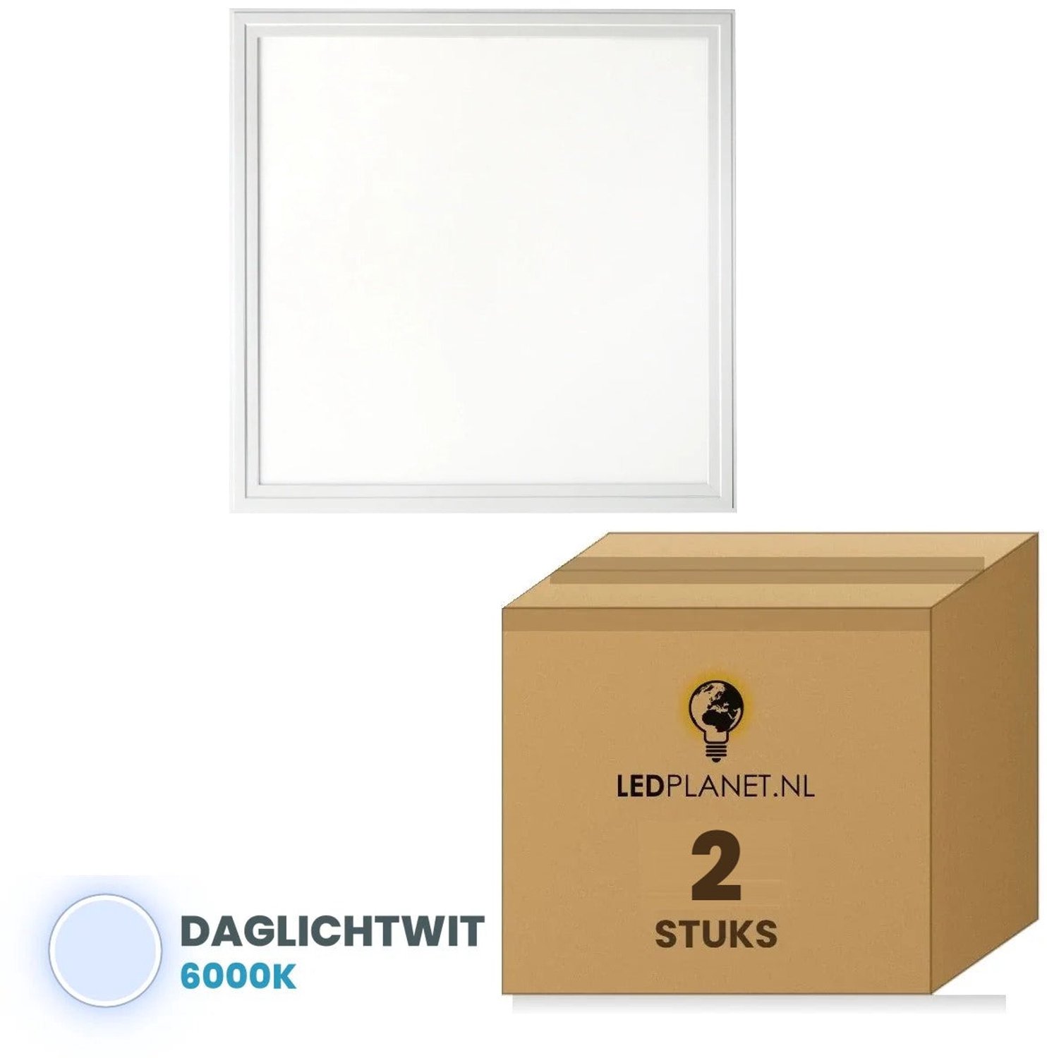 Tsong LED paneel 120x120 cm - set van 2 - 60W - Daglichtwit 6000K - 4800 lm - CRI80 - 230V