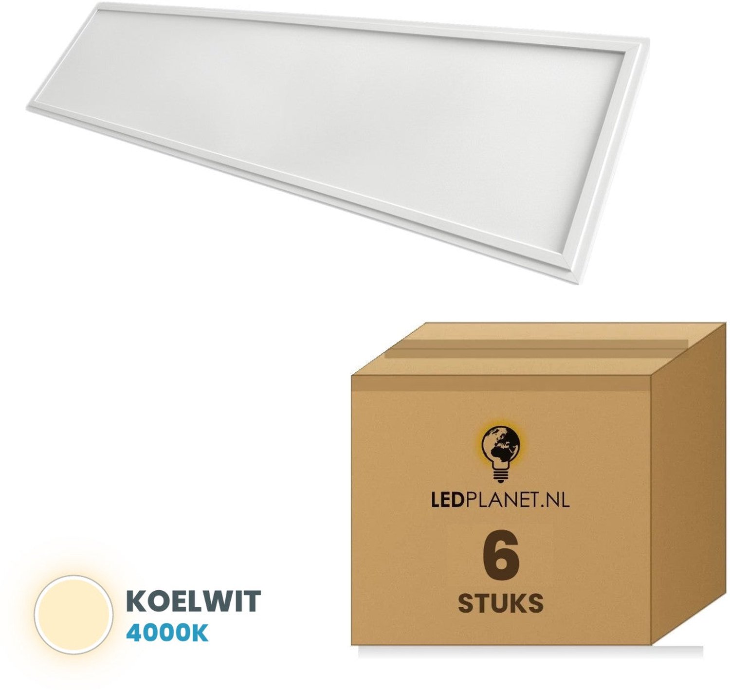 Tsong LED paneel 30x120 cm - 6 stuks - 36W - Koelwit 4000K - 4680 lm - 11mm - CRI80 - 230V