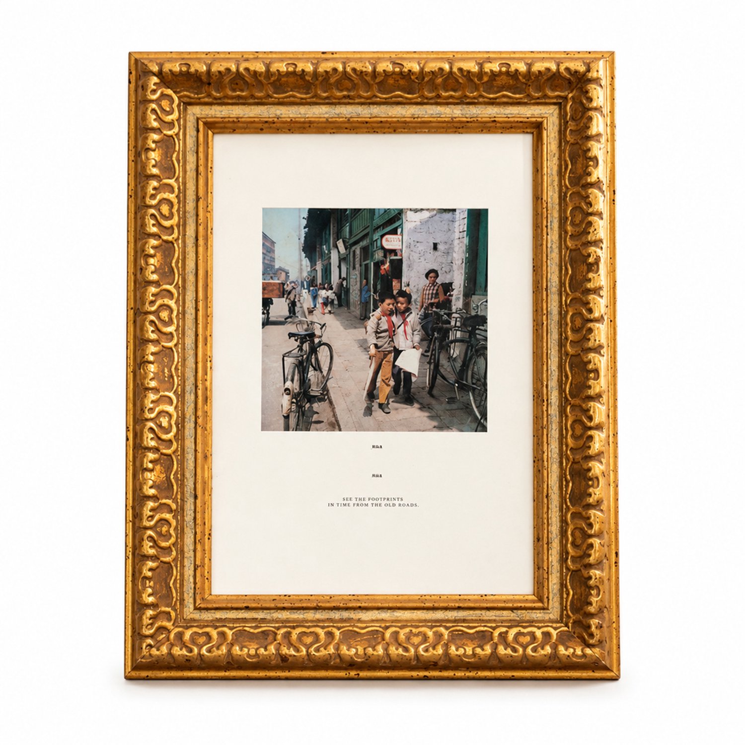 SWGOTA Klassieke antiek gouden rechthoekige A4 fotolijst van kunststof met handmatige afwerking binnenmaat 21 bij 29 komma 7 cm