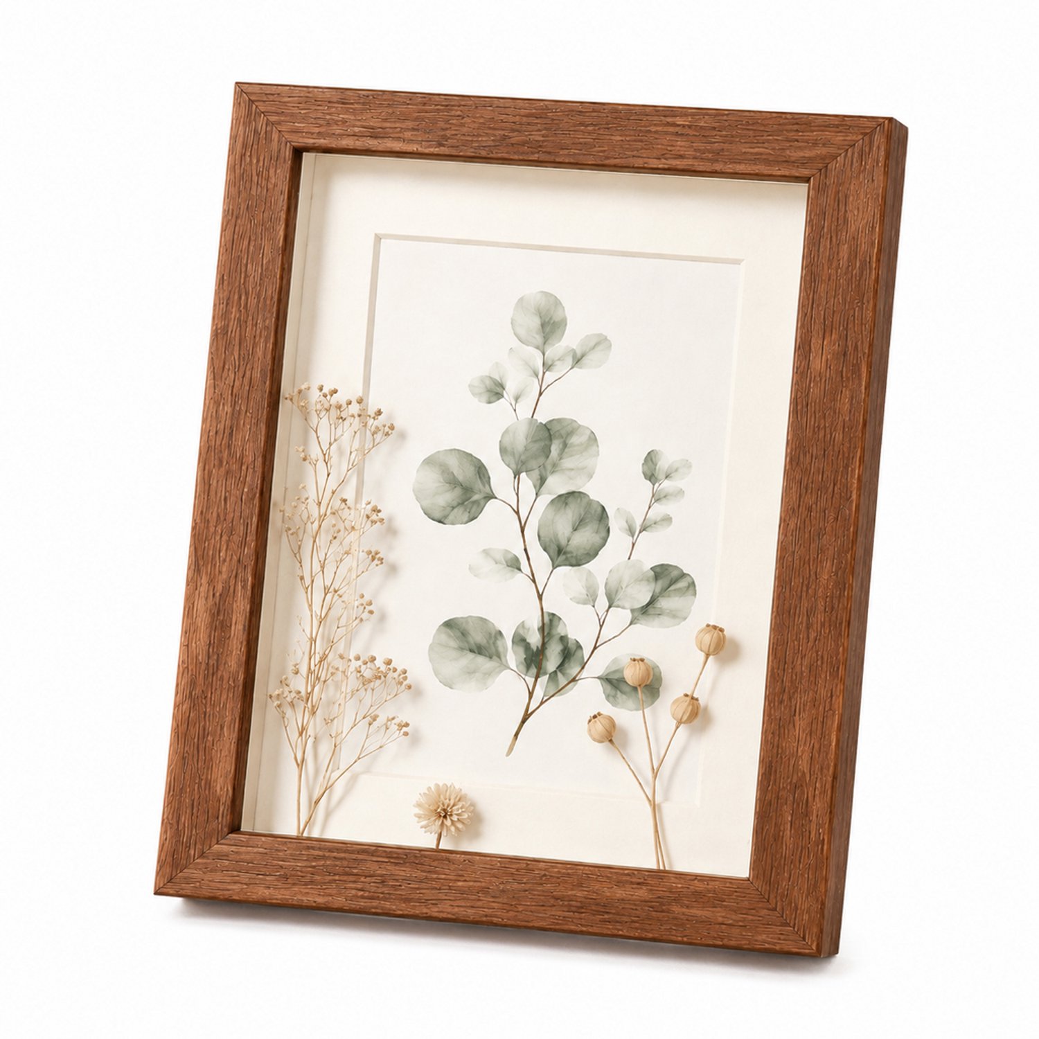 SWGOTA MDF-fotolijst in walnootkleur, 6 x 8 inch (15,2 x 20,3 cm), 2 cm diepe binnenruimte, met glas en afbeelding Walnootbruin