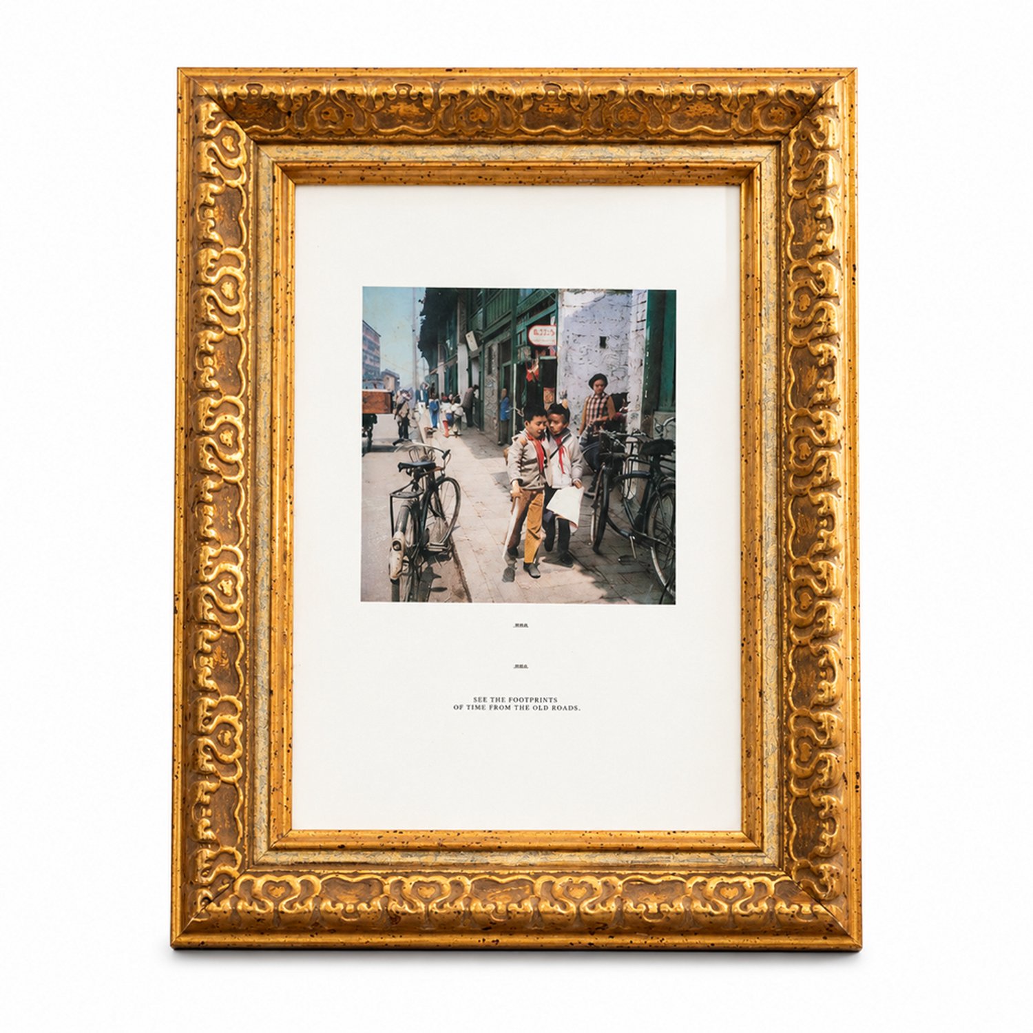 SWGOTA Fotolijst antiekgoud, binnenmaat 12,7 x 17,8 cm, rechthoekig met klassieke reliëfrand, kunsthars, 1 stuk zonder afbeelding