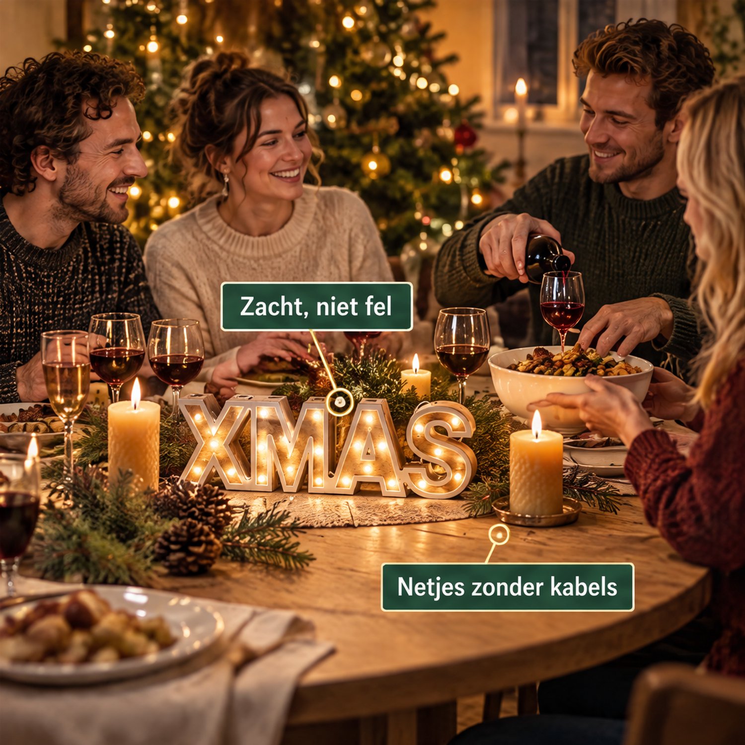 Levano Kerstversiering - Kerstdecoratie voor Binnen - LED Verlichting - Kerstlichtjes op Batterij - Vensterbank Decoratie - Houten Letters - LED Kerstverlichting - Kerstversiering Raam - Xmas Letters - Houten Kerstdecoratie - Kerstlampjes – foto 7