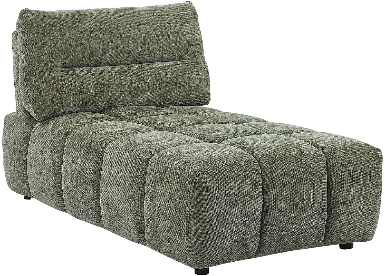 Vente-unique Chaise longue met verstelbare rugleuning in groene getextureerde stof APOLIU