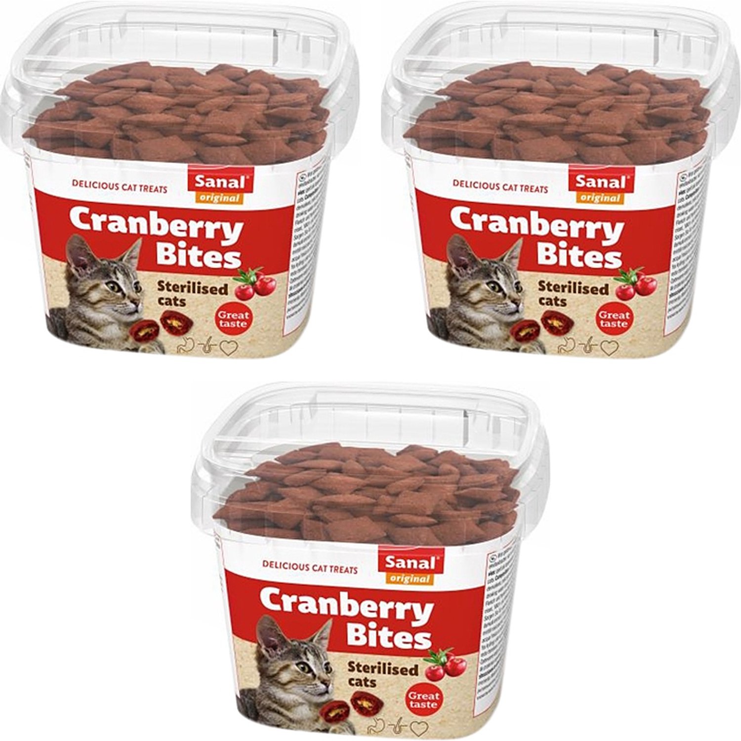 Kattensnoep Sanal - Cranberry Kip 75g - 3 stuks - Multipack
