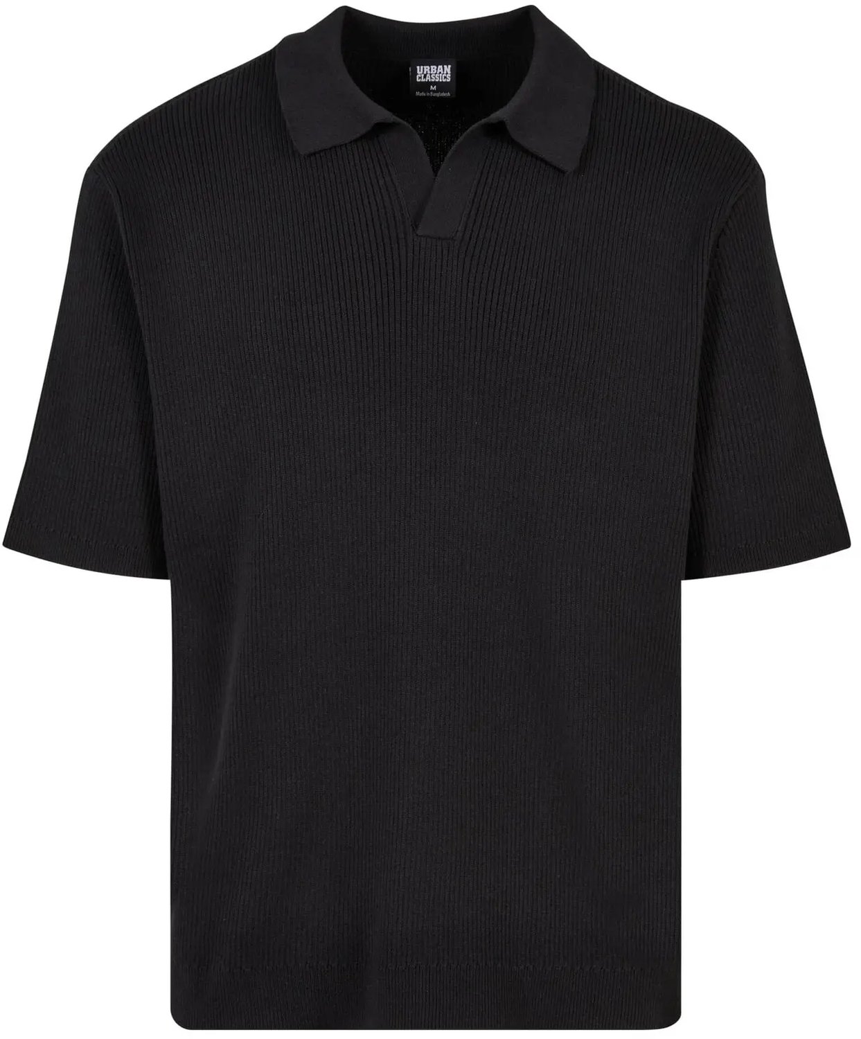 Oversized geribde polo Urban Classics Zwart