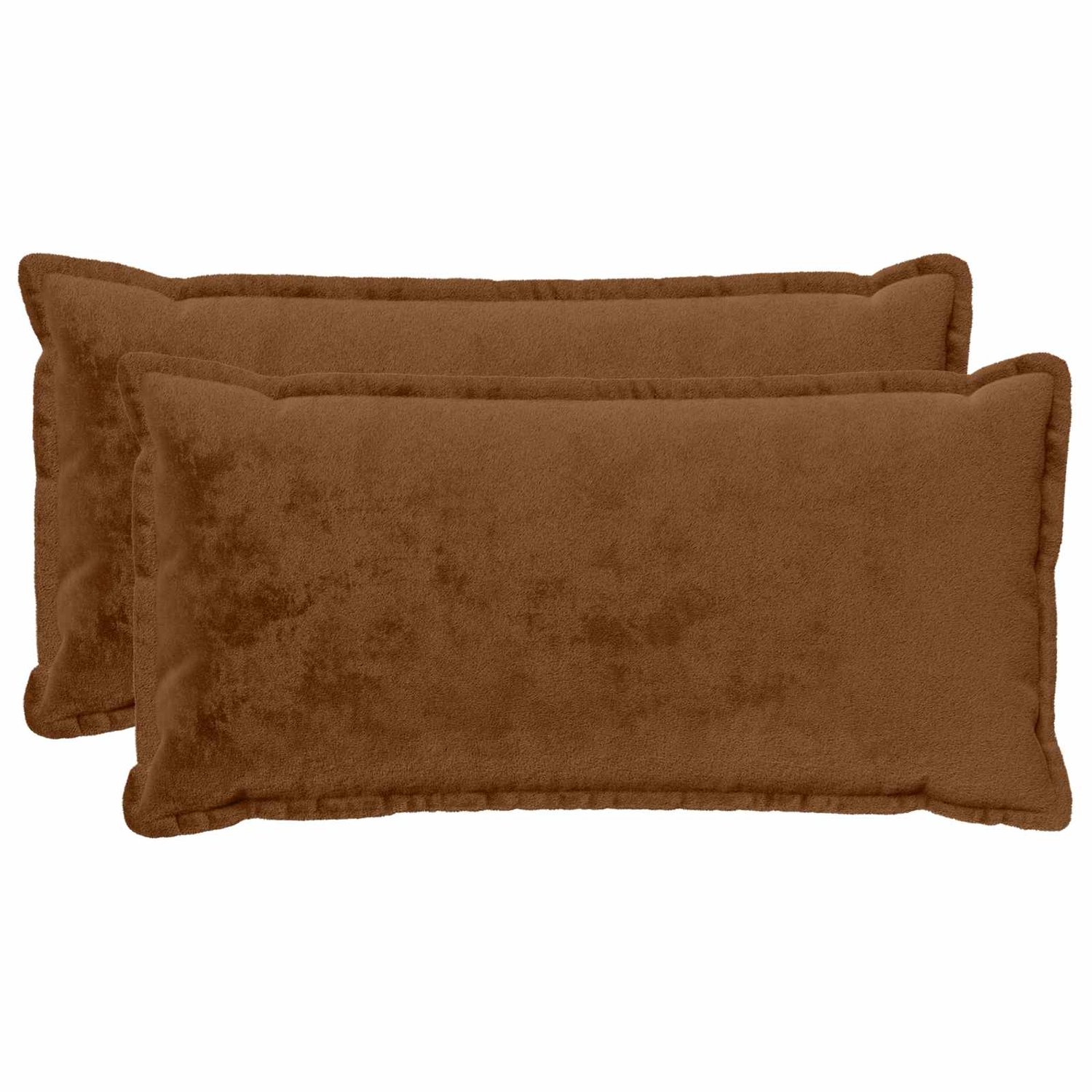 vidaXL Dekenkussen - 2 - st - HOUTEN - Lichtbruin - 40 - x - 70 - cm - Flanel Licht Bruin