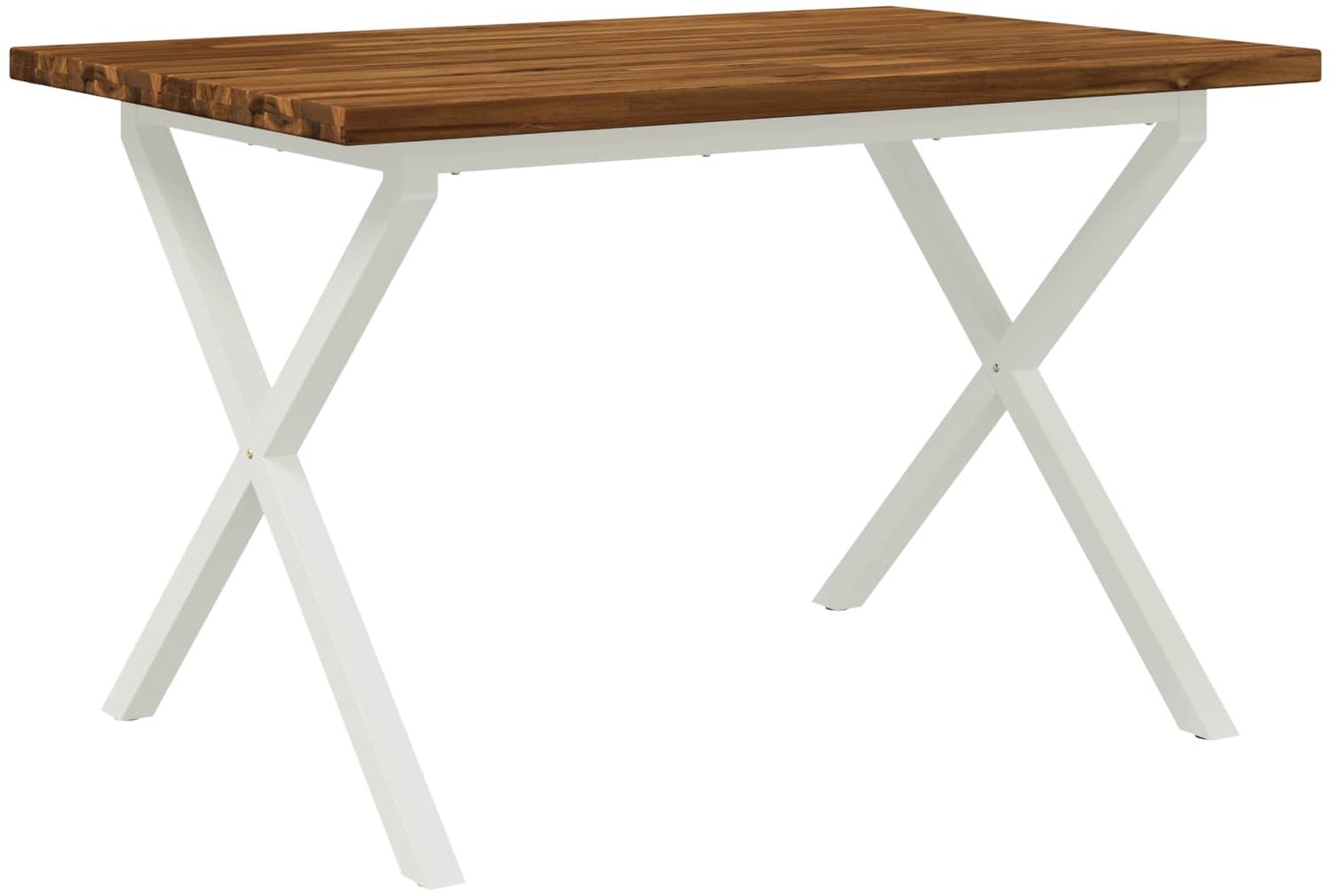 vidaXL Vierkante - Eettafel - 120 - x - 70 - x - 75 - cm - Massief - Acacia - Hout Natuurlijk en Wit
