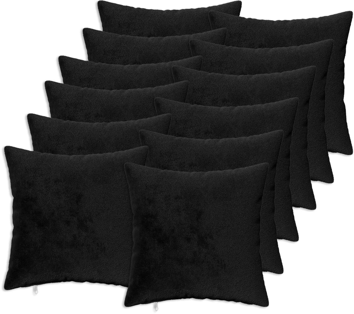 vidaXL Dekenkussen - 12 - st - HEERLEN - Zwart - 45 - x - 45 - cm - Flanel