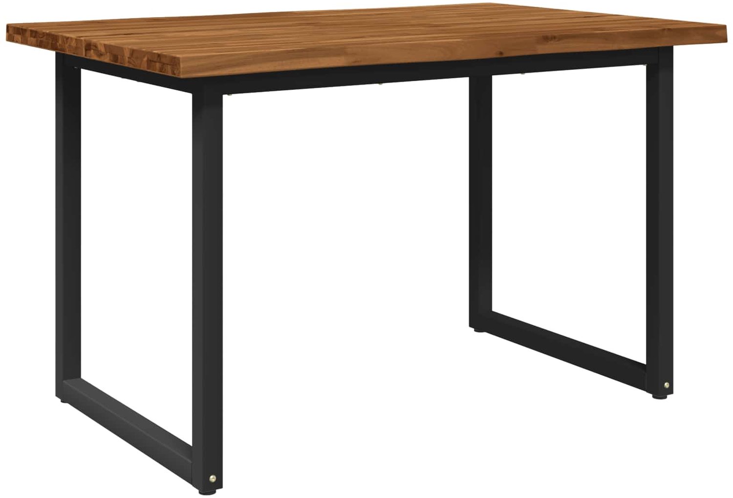 vidaXL Eettafel - met - levendige - rand - 120 - x - 80 - x - 75 - cm Naturel en Zwart