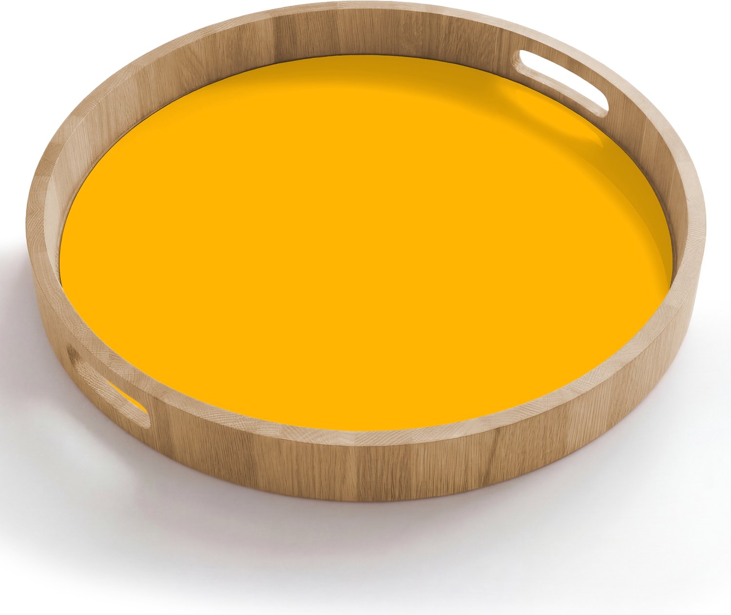 Dienblad rond 50x50 cm - Schootdienblad hout - Vivid - Amber - Geel - Borrelplank rechthoek - Plateau houten dienbladen