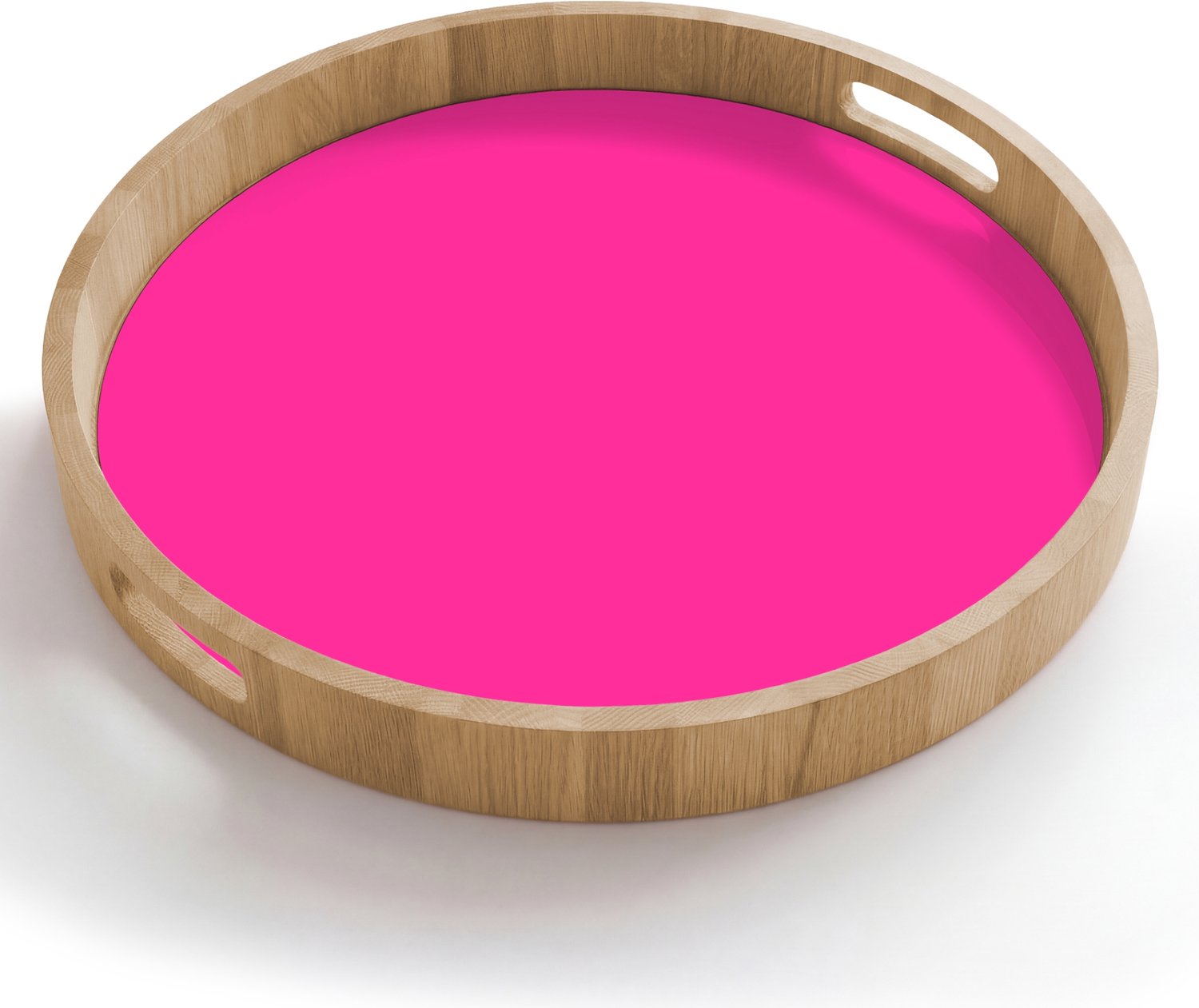 Dienblad rond 50x50 cm - Schootdienblad hout - Electric - Magenta - Roze - Borrelplank rechthoek - Plateau houten dienbladen
