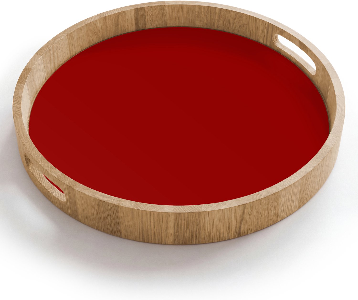 Dienblad rond 40x40 cm - Schootdienblad hout - Oxblood - Maroon - Rood - Borrelplank rechthoek - Plateau houten dienbladen