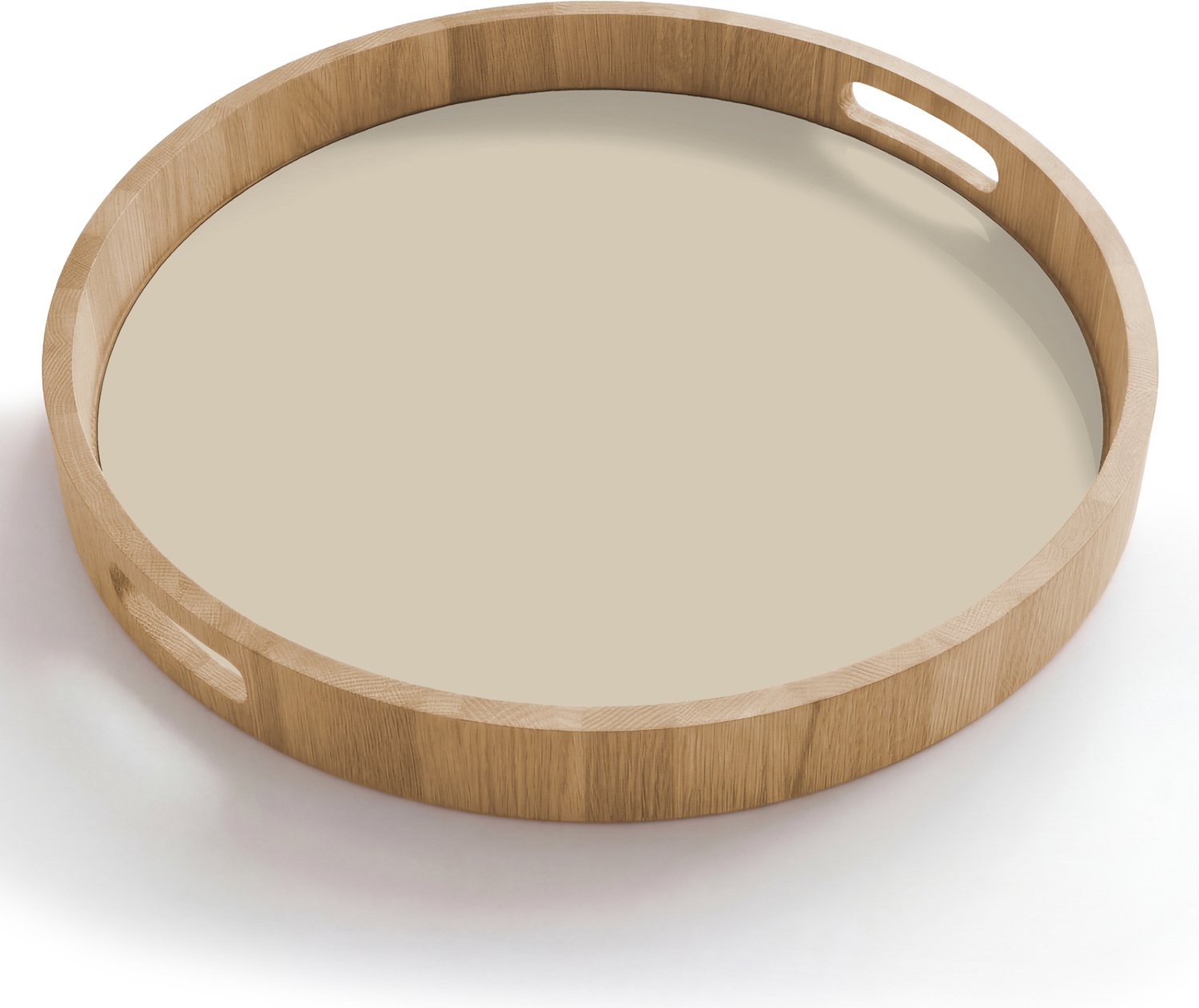Dienblad rond 50x50 cm - Schootdienblad hout - Baked - Biscuit - Nude - Borrelplank rechthoek - Plateau houten dienbladen