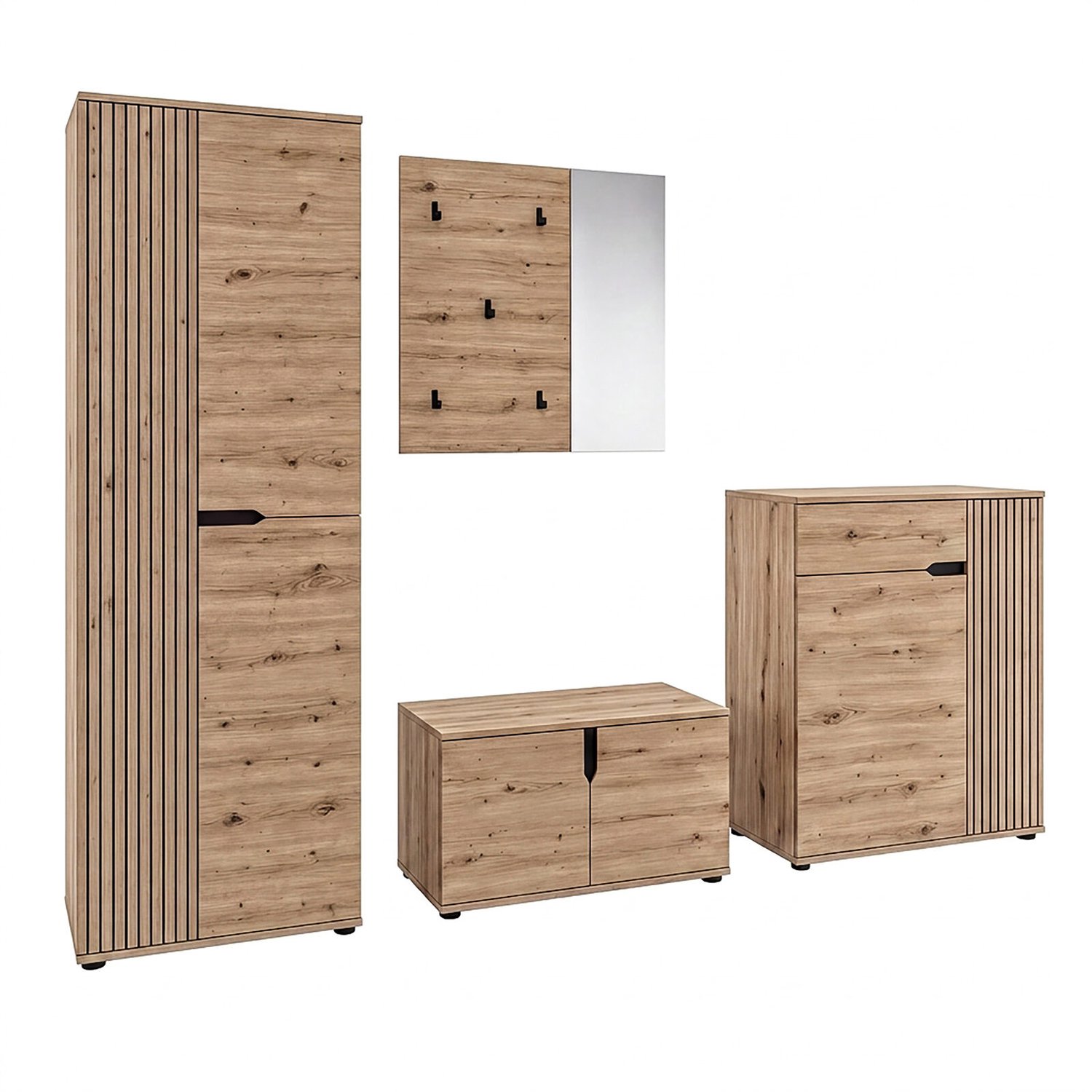 Furnilux Keno Garderobecombinatie 4-delig Artisan Eiken, 255x191 cm Artisan Eiche Nachbildung