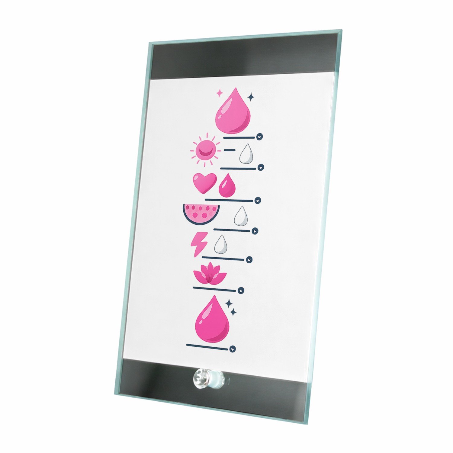 Mr Cadeautjes Glasframe 15 x 23 - design Motiverende dagindeling voor focus en energie | cadeau Wit