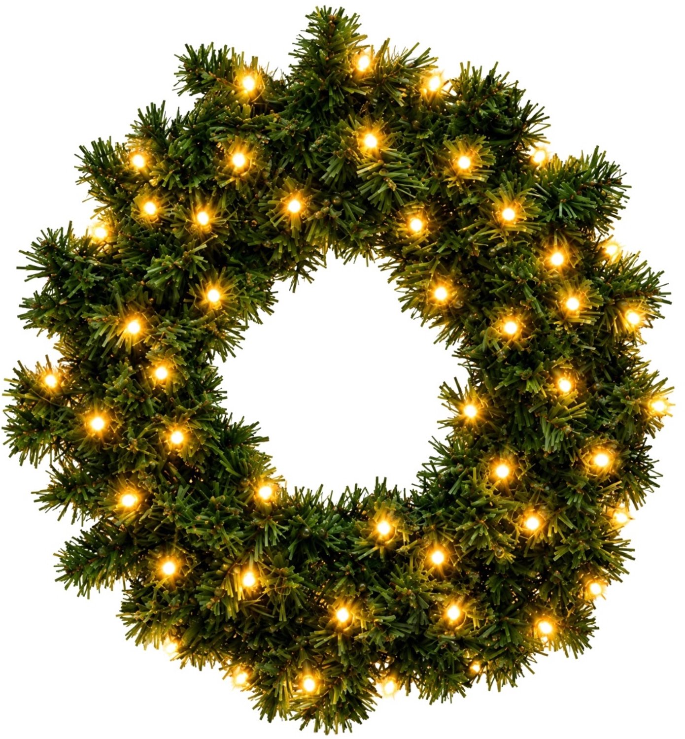 Blynx Kerstkrans met Verlichting Buiten - Ø 50 cm - 50 Klassiek Warm Witte LED Lampjes met Twinkle Effect - IP67 waterdicht - Koppelbaar - Incl. Startkabel