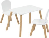 Atmosphera Kids Set Tekentafel/Kindertafel + Kinderstoelen - 58x38x43cm - Wit