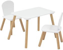 Atmosphera Kids Set Tekentafel/Kindertafel + Kinderstoelen - 58x38x43cm - Wit