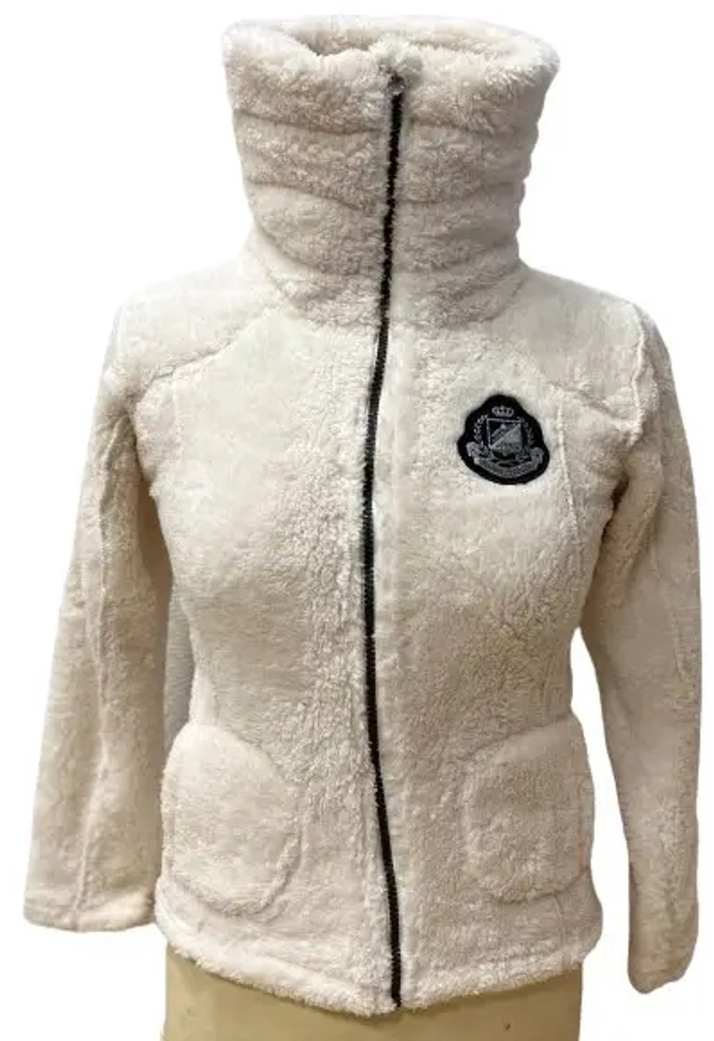 Fleecejack voor meisjes Peak Mountain sherpaGasana Creme