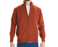 Osborne Knitwear Cardigan met rits - Lamswol - Ember - XL